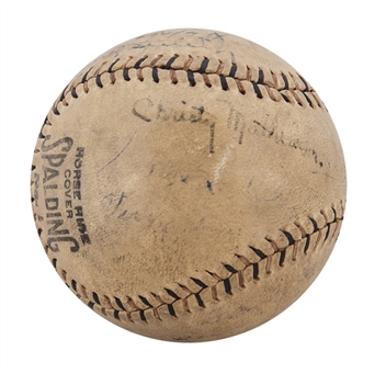 1922 World Series Champions New York Giants Team Signed ONL Heydler Baseball With 18 Signatures Including Christy Mathewson (JSA)